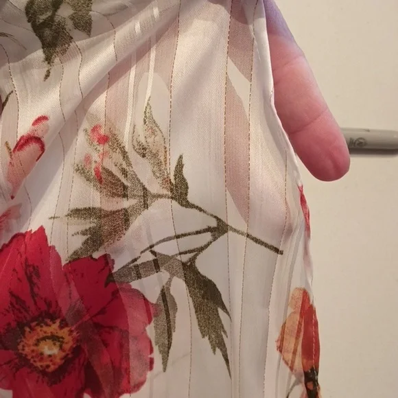 P-10 satin-like metallic long duster shrug Large - Picture 8 of 8